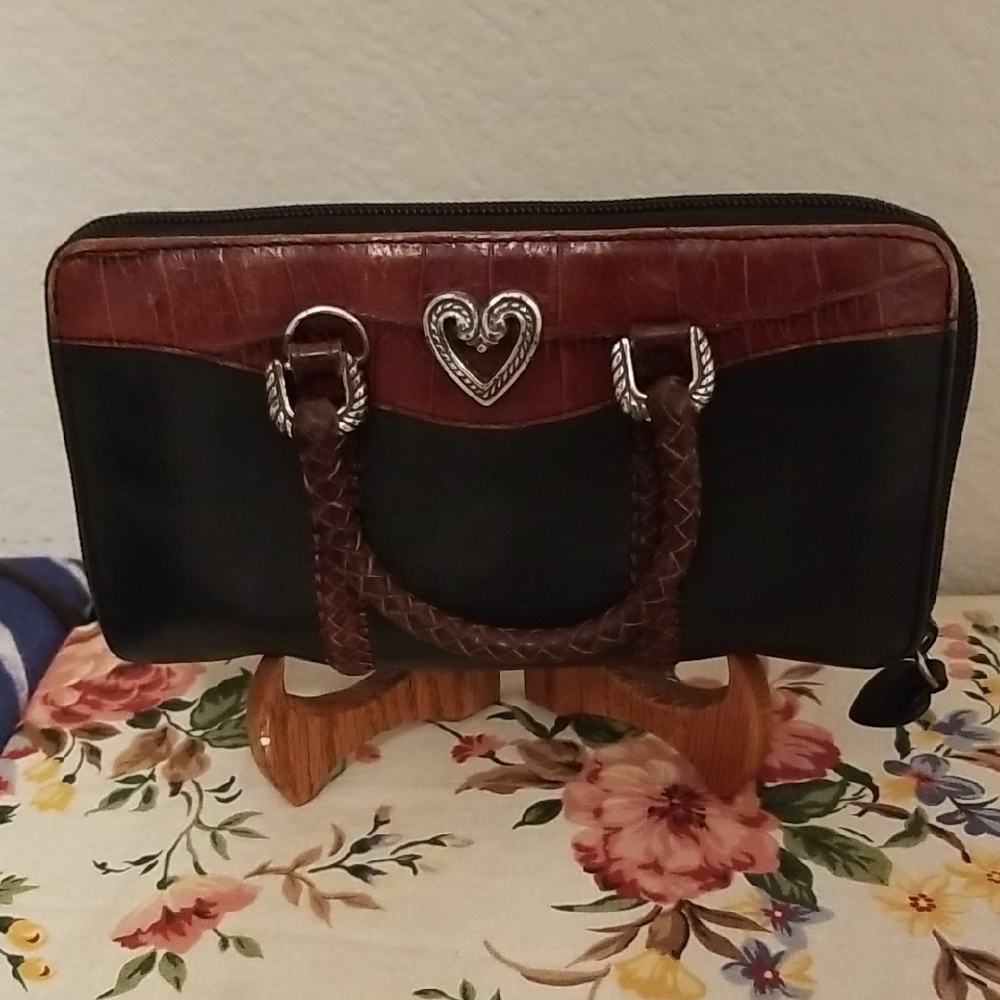 Brighton Elegant Black and Brown  Clutch Wallet.